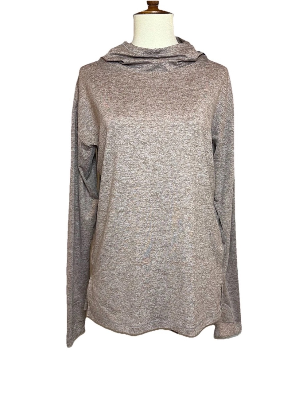 Athleta Uptempo Hoodie Sweatshirt Rustic Beige Heather Pullover